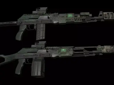 SciFi Futuristic Unique Spiker AK Pattern Assaultrifle Low-poly 3D model