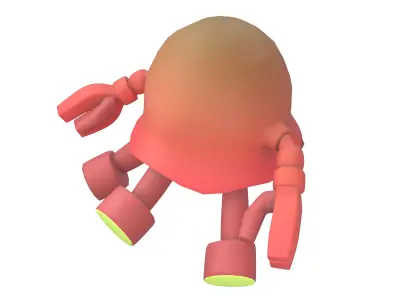Jellyfish Robot Character v1 002 Low-poly 3D model