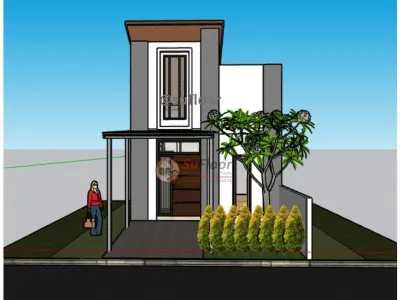 House 5x12m code 423 - Sketchup 3D model