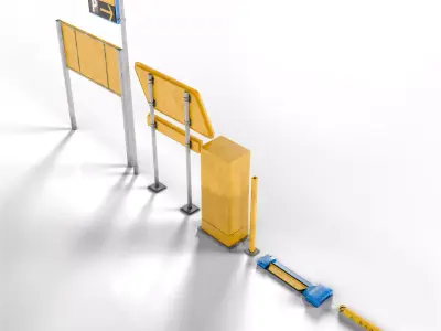 Japan Parking Lot Asset Pack Low-poly 3D model
