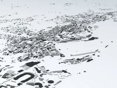 Monaco Streets and Buildings 3D model