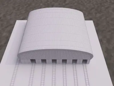 railway workshop 3D model