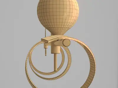 COURT three gold pendant lights hanging from ceiling 3D model