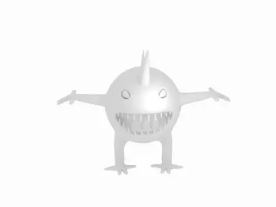Horn Sphere Space Monster Low-poly 3D model
