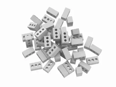 Pile Of Concrete Bricks 3D model purchase
