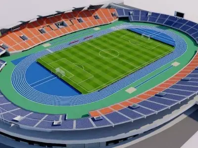 Komazawa Olympic Park Stadium - Tokyo Low-poly 3D model