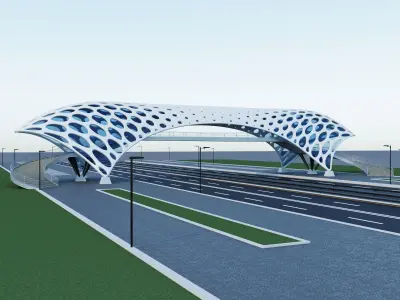 Pedestrian overpass 3D model