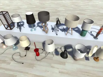Table Lamps Lowpoly Low-poly 3D model