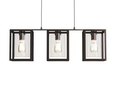 London Bronze 3 Light Fitting Low-poly 3D model