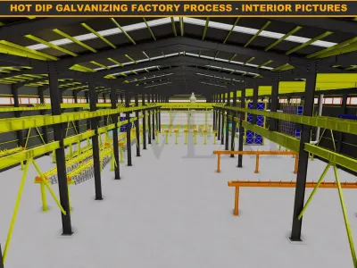 HOT DIP GALVANIZING FACTORY PROCESS Low-poly 3D model