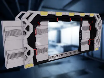 Scifi Space Door 3D model PBR VR AR  low-poly 3d model Low-poly 3D model