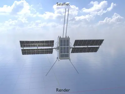 Satelliet 1 Low-poly 3D model