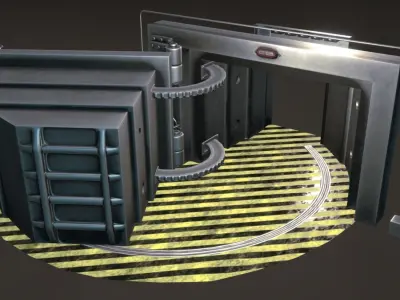 DoorTons door with stripe Low-poly 3D model