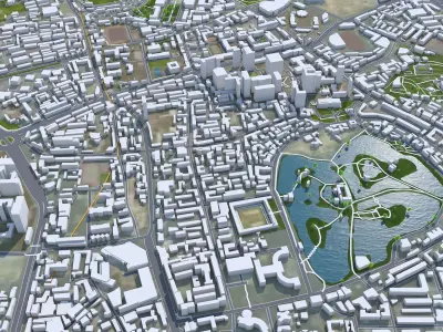 Kunming Yunnan China 110km AI Low-poly 3D model