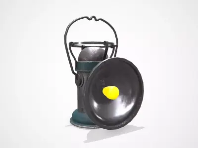 Old Vintage Hanging Portable Lamp Low-poly PBR Low-poly 3D model