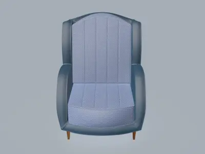 Bow-arms smooth armchair 3D model