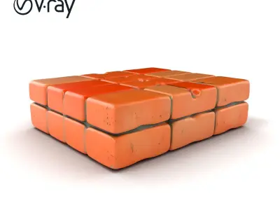 Brick Pattern Sidewalk Tiles Herringbone Design model pack Low-poly 3D model