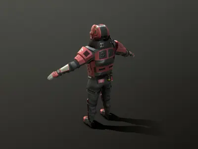 Futuristic Soldier Low-poly 3D model buy