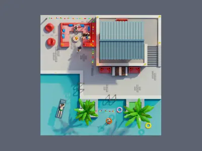 land 7A Low-poly 3D model