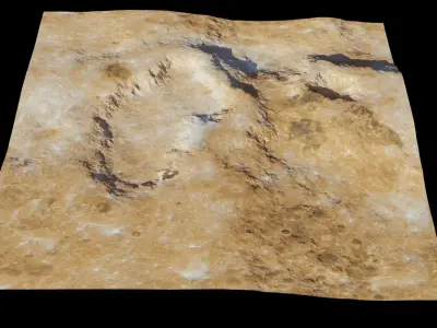 Planet Surface 3D model 2 Lod 3D model