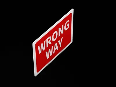 Street Sign Rectangle Low-poly 3D model