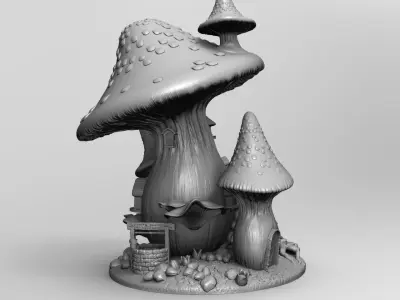 Mushroom house 3D print model buy