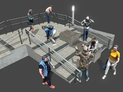 Stylized Lowpoly People Casual Pack Volume 9 Low-poly 3D model