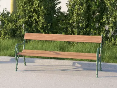 vienna public park bench 3D model