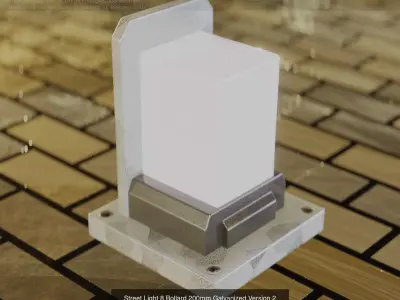 Street Light 8 Bollard Galvanized Version 3D Model Pack