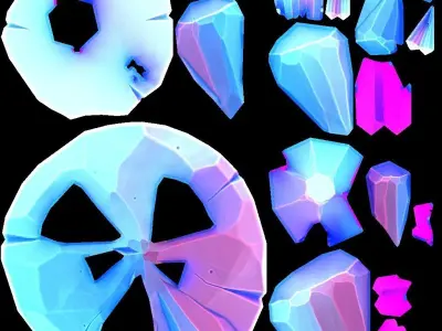 stylized Floating Islands Rocks  Low-poly 3D model Low-poly 3D model