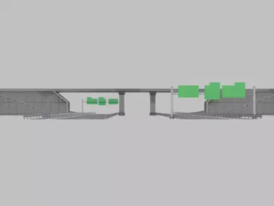 Modular Highway  City Road Kit  Game Ready Low-poly 3D model