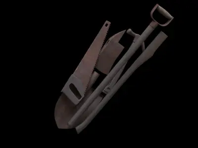 Old Dirty Full Detailed Toolbox Low-poly 3D model