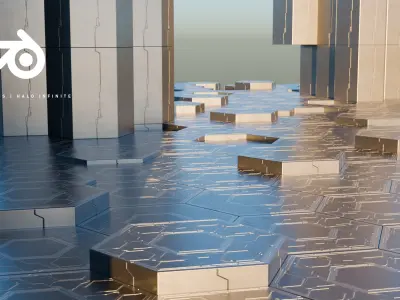Halo infinite - Hexagon asset game Low-poly 3D model