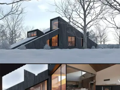 Winter Cabin House 3D model