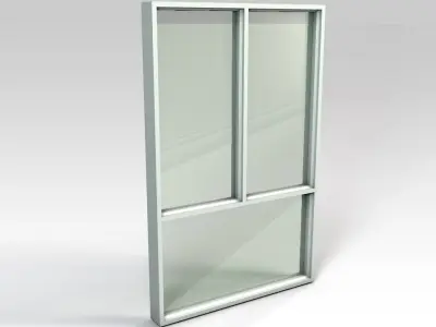 Window door with glass panels 3D model