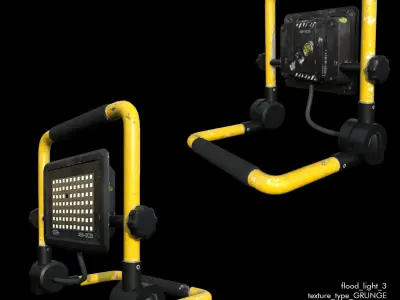 Flood Light Pack With Custom Textures Free low-poly 3D model