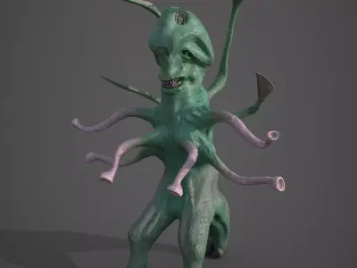 Alien creature Low-poly 3D model