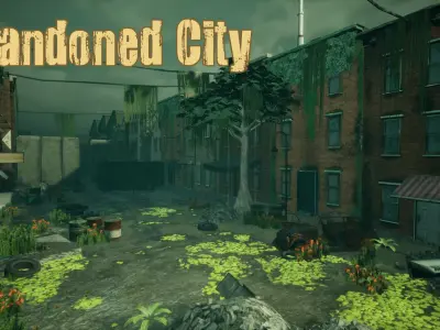 Abandoned City Unreal Low-poly 3D model