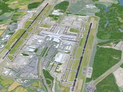 Oslo Gardermoen Airport 15km Low-poly 3D model