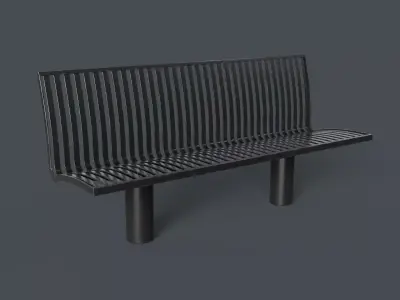 Metal Modern Bench 22 PBR Game Ready Low-poly 3D model