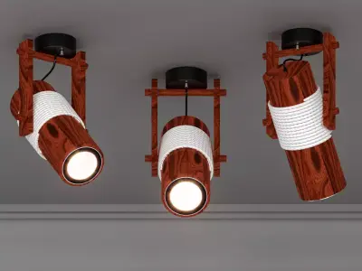 Vintage Wood Rope LED 3D model