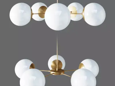 SUSPENDED LAMP COPPER LIGHT LIGHT 5 3D model