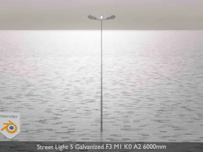 Street Light 5 Galvanized F3 M1 K0 A2 6000mm Low-poly 3D model