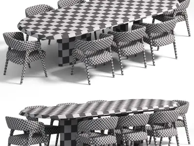 Chair Bern And Bonaldo Padiglioni Dining Table 3D model