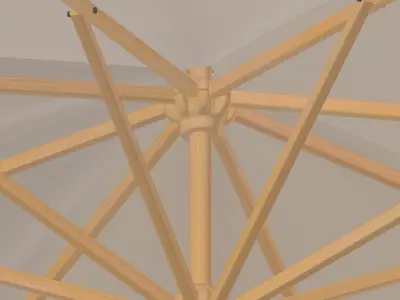 Umbrella Patio Parasol 3 Low-poly 3D model