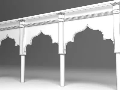 Indian arch wall panel 3D model