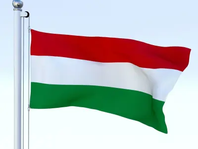 Animated Hungary Flag Low-poly 3D model