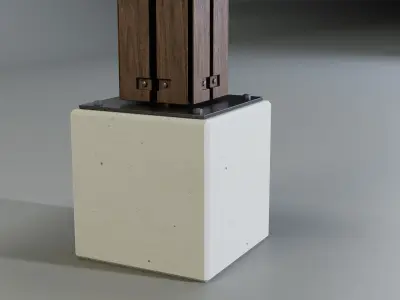 Concrete designed Lamp - Type 3A mid 3D model