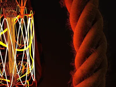 Realistic Rope  Lamp  3D model