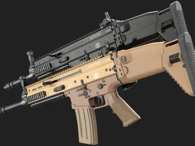 FN SCAR-H SCAR-L Bundle 3D Model Pack